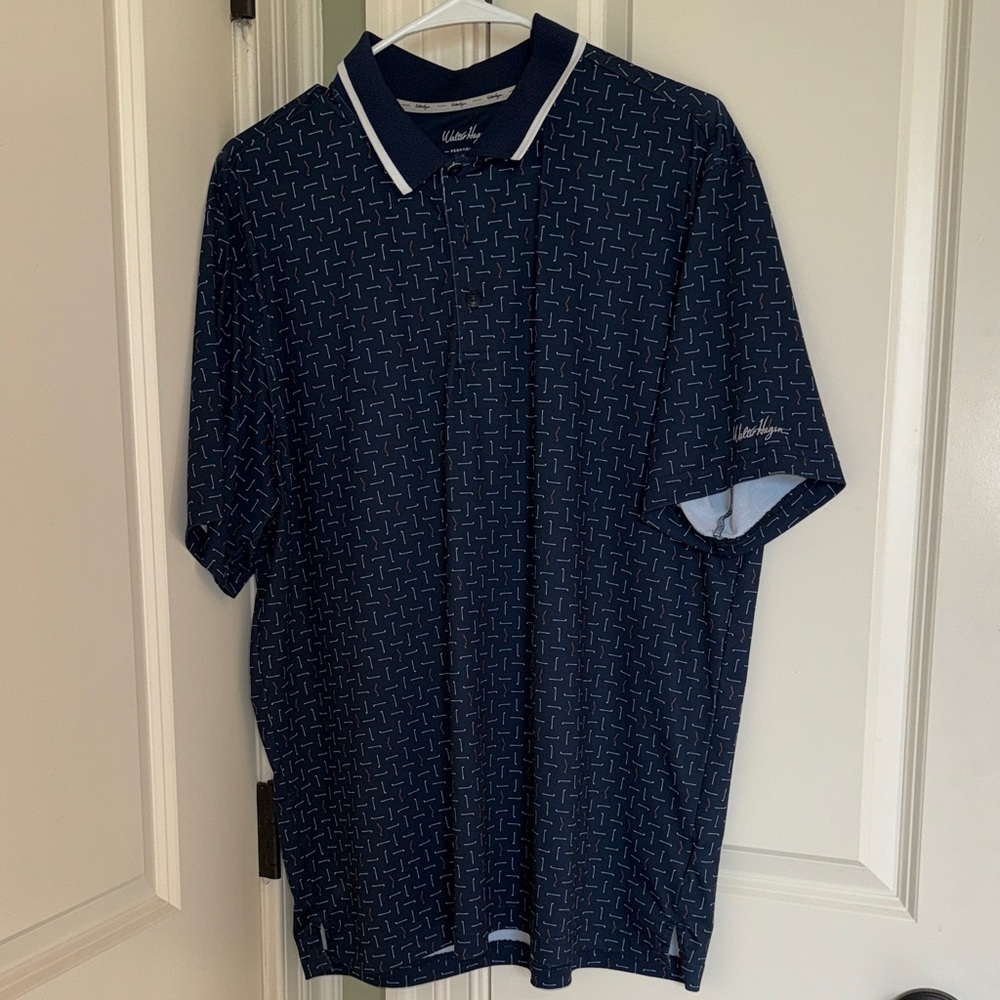 Walter Hagen Navy Polo with White Trim